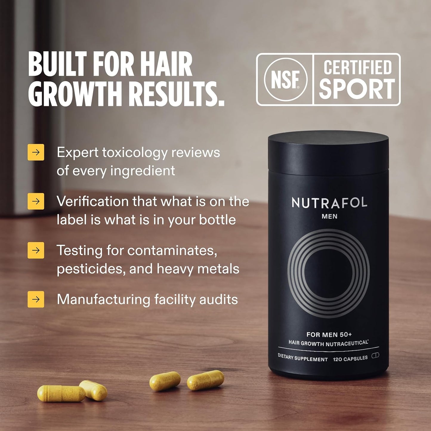 Nutrafol Men 50+ Hair Growth Supplement Capsules 1 Month Supply
