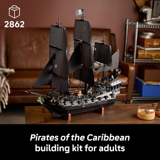 LEGO Icons Captain Jack Sparrow Pirate Ship – 18+ Black Pearl Display Set, Collectible for Pirates of the Caribbean Fans – 10365