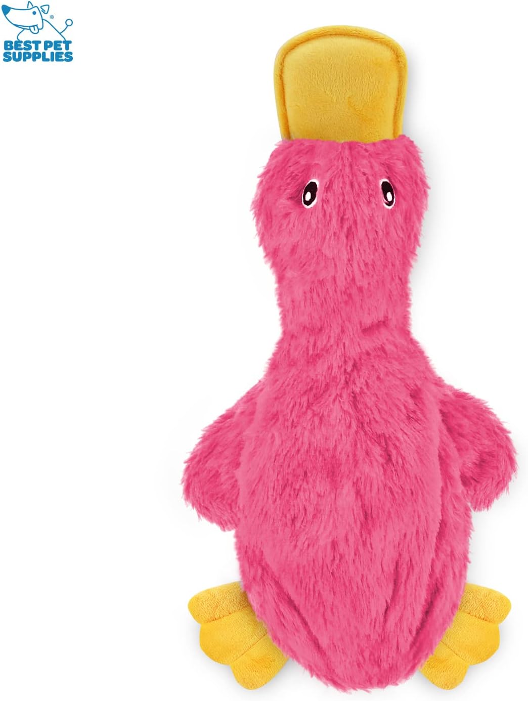 Best Pet Supplies Squeaky Dog Toy Crinkle Duck Light Pink Large