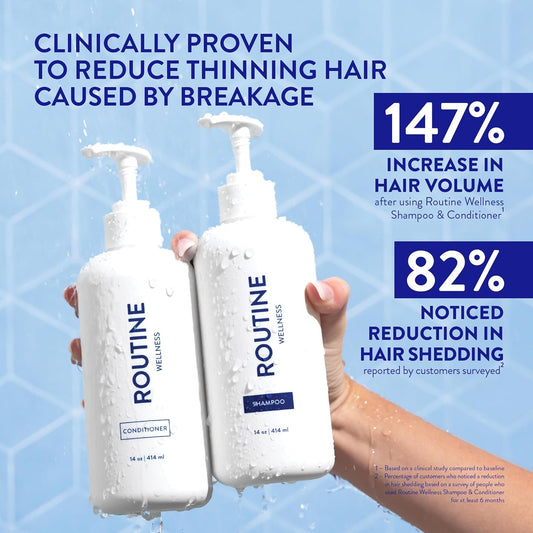 Routine Wellness Hair Care Bundle with Shampoo, Conditioner, Hair Serums, Supplement & Hair Mask Rose Hips