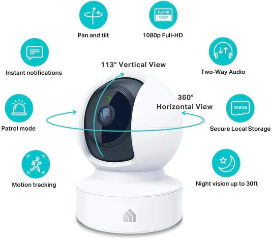 Kasa Indoor Security Camera 1080p Pan Tilt Wired with Night Vision EC70