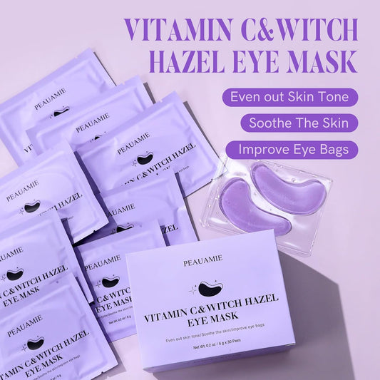 PEAUAMIE Under Eye Patches with Vitamin C & Witch Hazel 30 Pairs