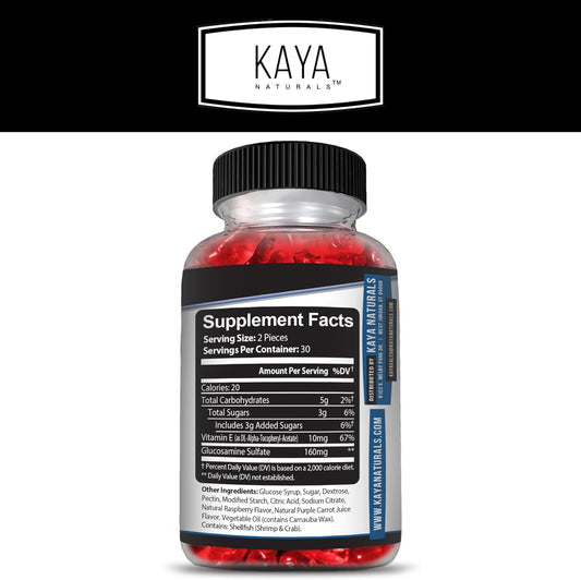 Kaya Naturals Mobility Care Gummies Glucosamine Flexibility Support 60 Count