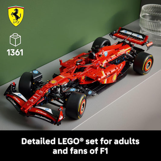 LEGO Technic Ferrari SF-24 F1 Model Car Kit for Adults 18+ – Realistic Ferrari Building Set for Display, Gift for F1 Fans – 42207