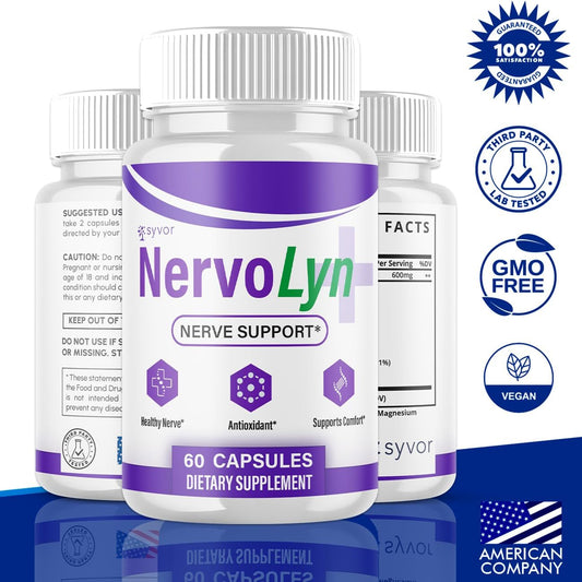 NervoLyn Supplement Capsules with Vitamins 180 Capsules (3 Pack)