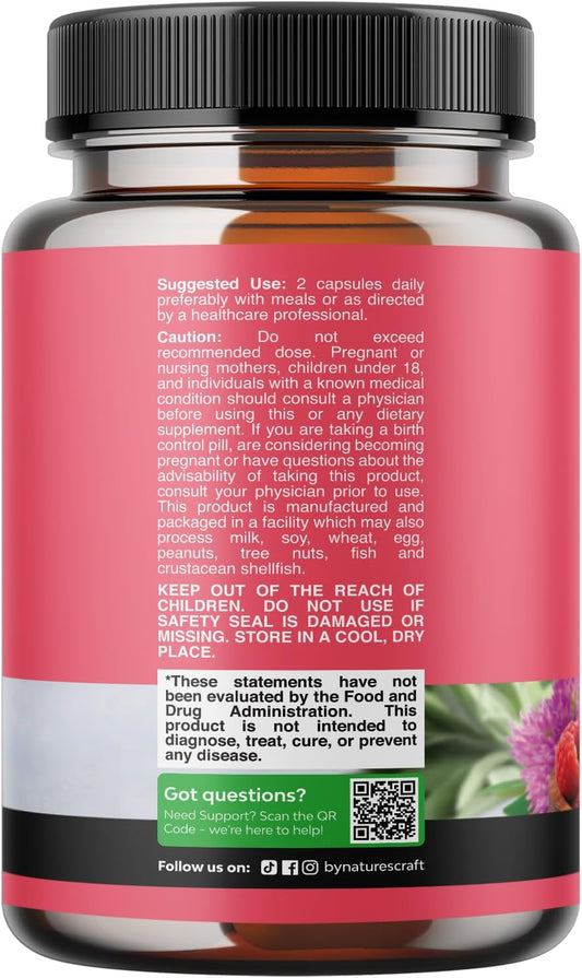 Natures Craft Herbal Supplement for Women – Dong Quai, Chaste Berry & Black Cohosh, 60 Capsules