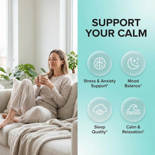 Clean Nutraceuticals GABA 5-HTP L-Theanine Ashwagandha Mood Support Capsules