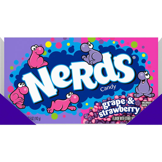 NERDS Grape & Strawberry Candy 5 oz Movie Theater Boxes 12 Pack