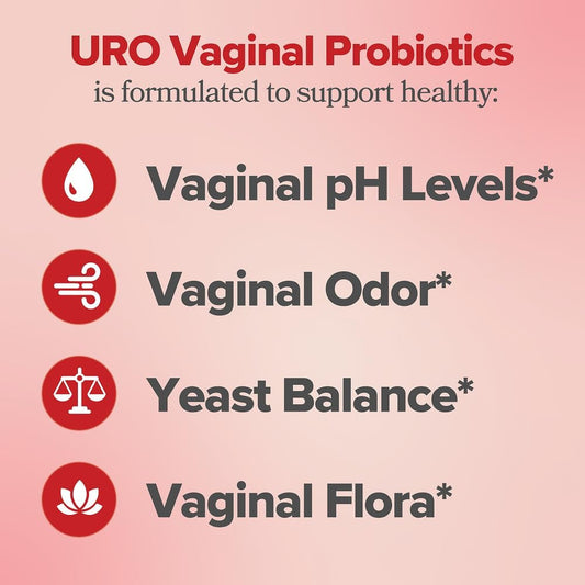 O Positiv URO Vaginal Probiotics for Women – pH Balance with Prebiotics & Lactobacillus, 60 Count