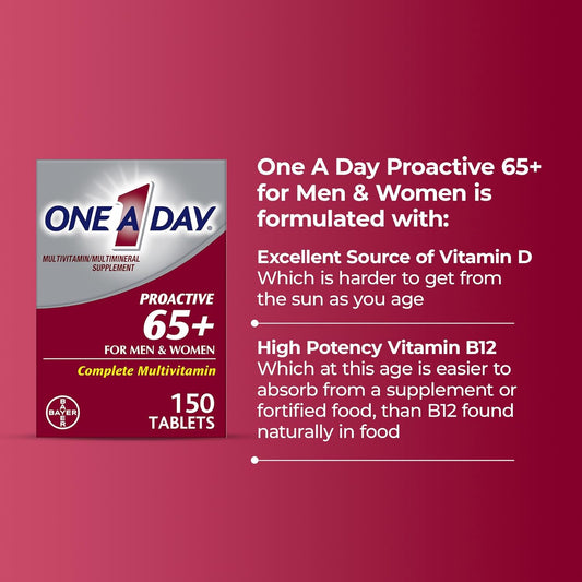 One A Day Proactive 65+ Multivitamin Tablets with Vitamins A, C, D and Zinc 150 Count