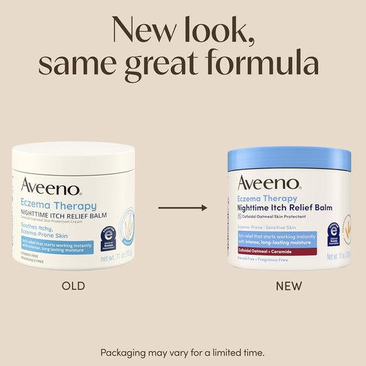 Aveeno Eczema Therapy Nighttime Balm 11 oz – Colloidal Oatmeal Moisturizing Skin Care, Steroid & Fragrance-Free