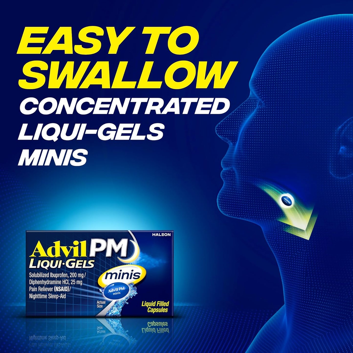 Advil PM Liqui-Gels Minis Nighttime Capsules – 80 Count