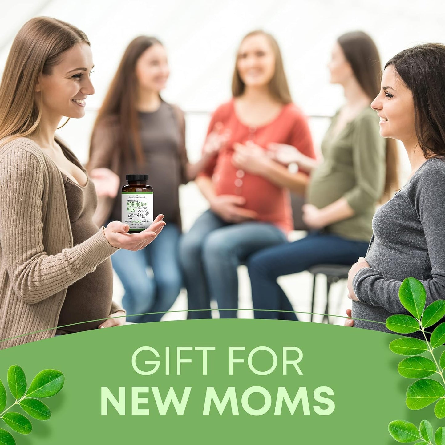 Organic Moringa Lactation Capsules Breastfeeding Support 500 mg 120 Count
