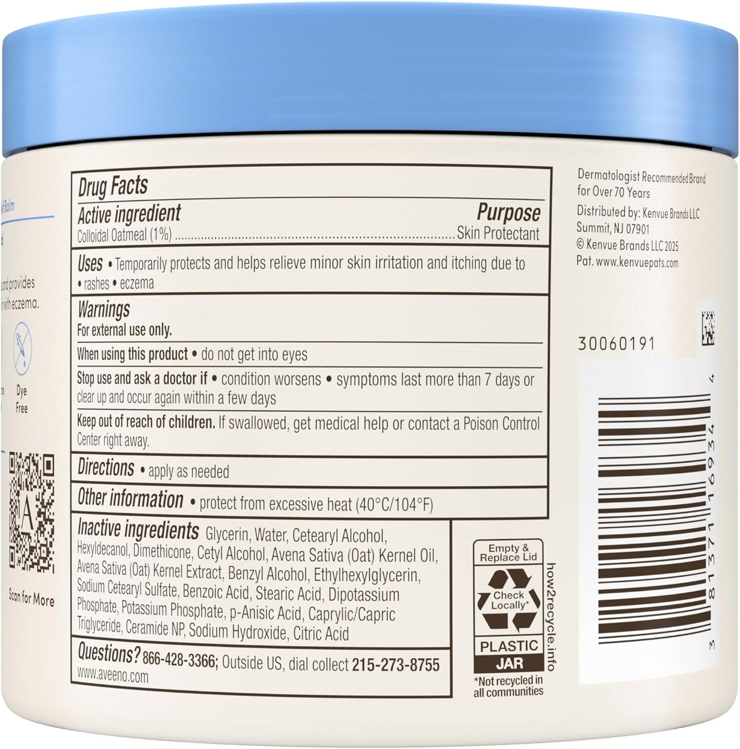 Aveeno Eczema Therapy Nighttime Balm 11 oz – Colloidal Oatmeal Moisturizing Skin Care, Steroid & Fragrance-Free