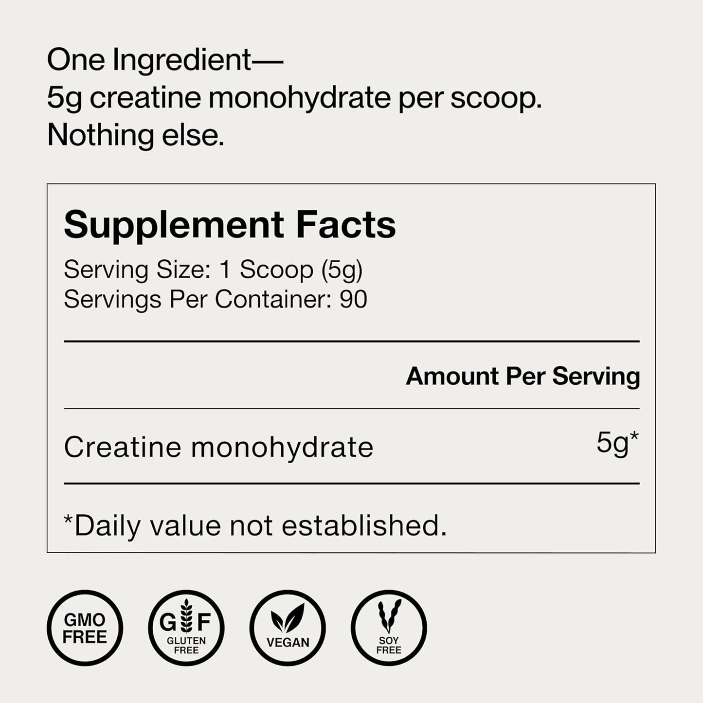Momentous Creatine Monohydrate Powder – NSF Certified, 5 g per Serving, 90 Servings