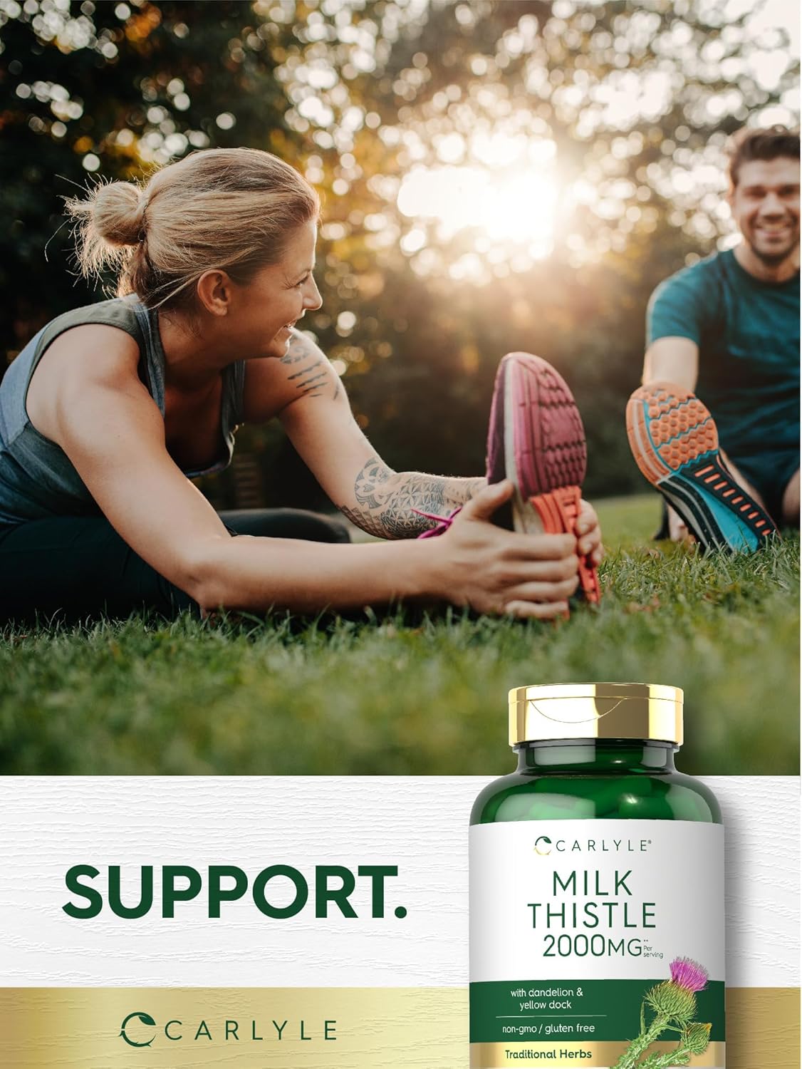 Carlyle Milk Thistle | 180 Capsules | with Dandelion & Yellow Dock | Non-GMO, Gluten Free