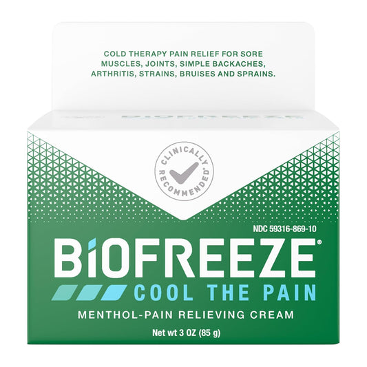 Biofreeze Menthol Cooling Cream 3 oz – Fast Cooling Topical Cream for Muscles & Joints