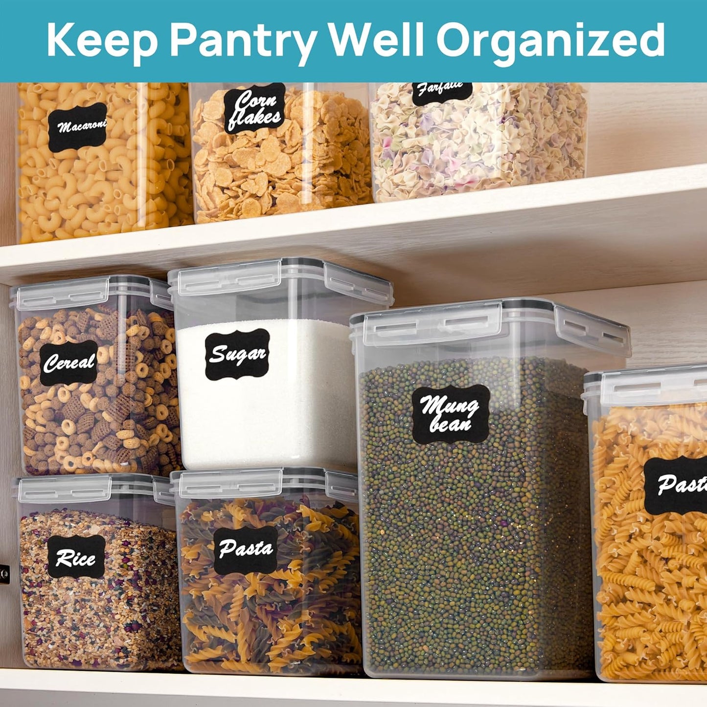 Vtopmart Airtight Food Storage Containers with Lids BPA-Free Canisters 10 Piece Set Black