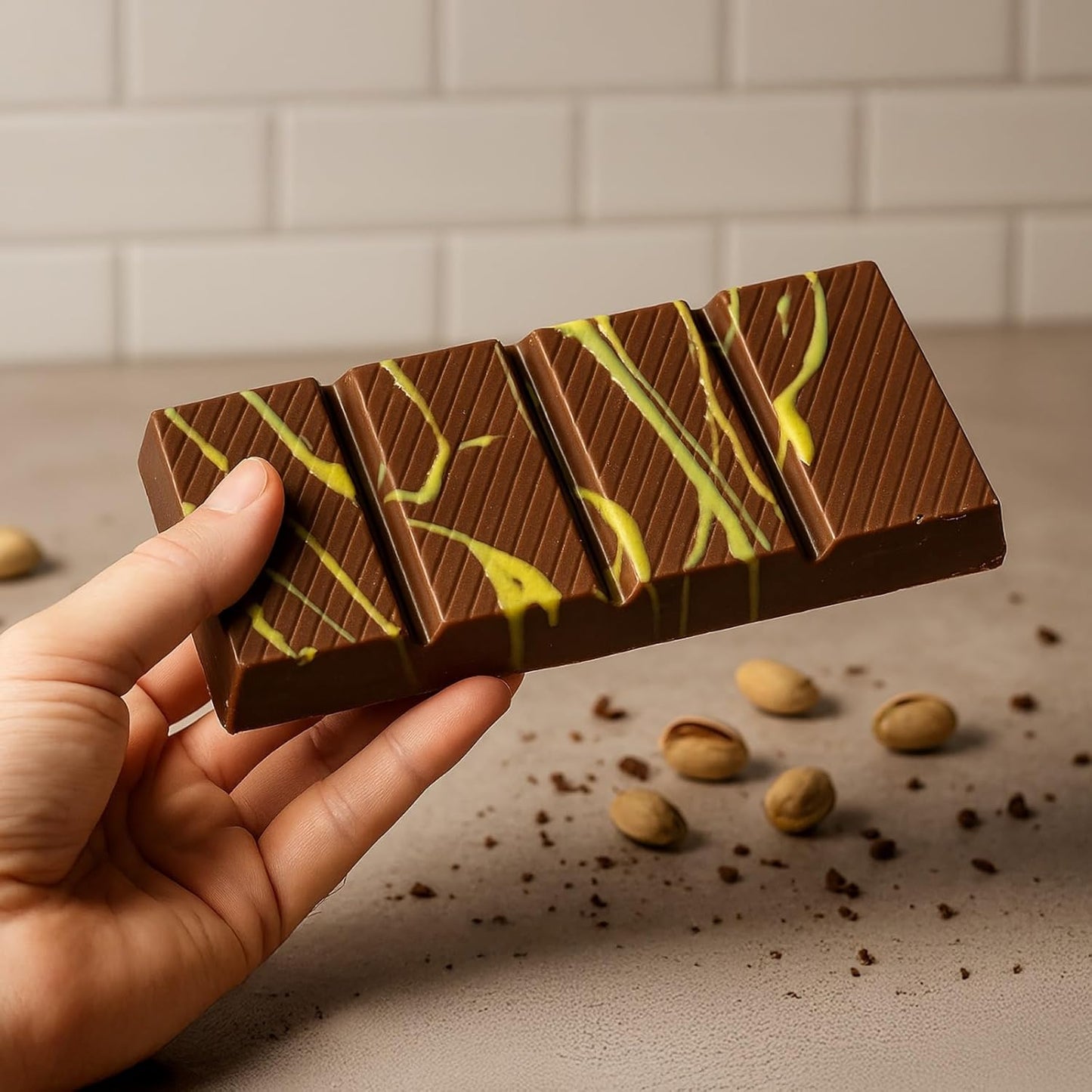 UniqBite Dubai Chocolate Bar Pistachio Knafeh Style 7 oz