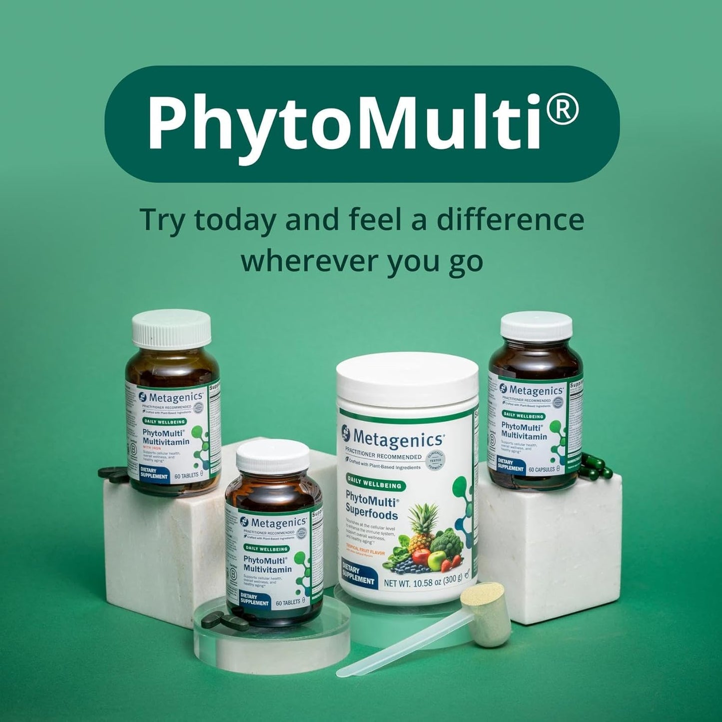 Metagenics PhytoMulti Multivitamin Tablets Without Iron with Vitamins, Minerals and Phytonutrients 120 Count