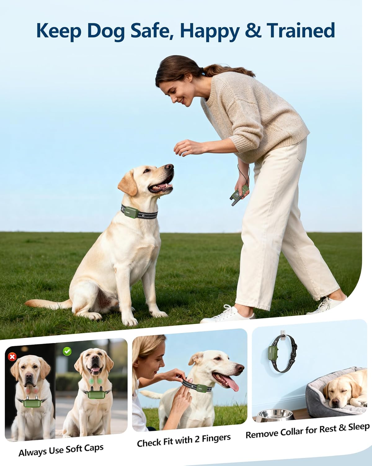 Jugbow Dog Shock Collar 4200FT Remote Waterproof 4 Modes Rechargeable E-Collar
