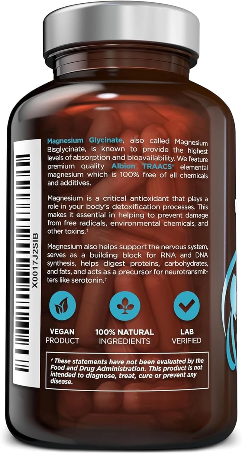 Magnesium Glycinate Capsules Dietary Supplement