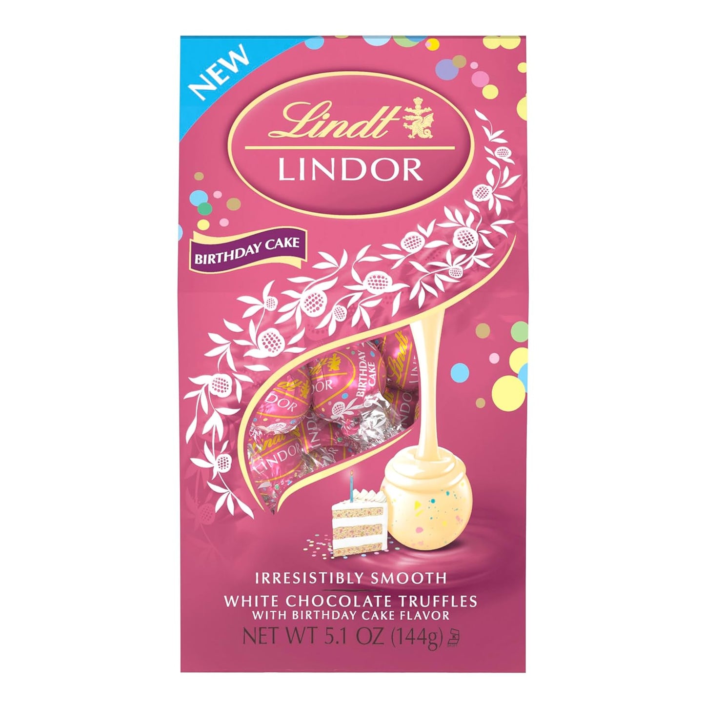 Lindt Lindor Birthday Cake White Chocolate Truffles 5.1 oz