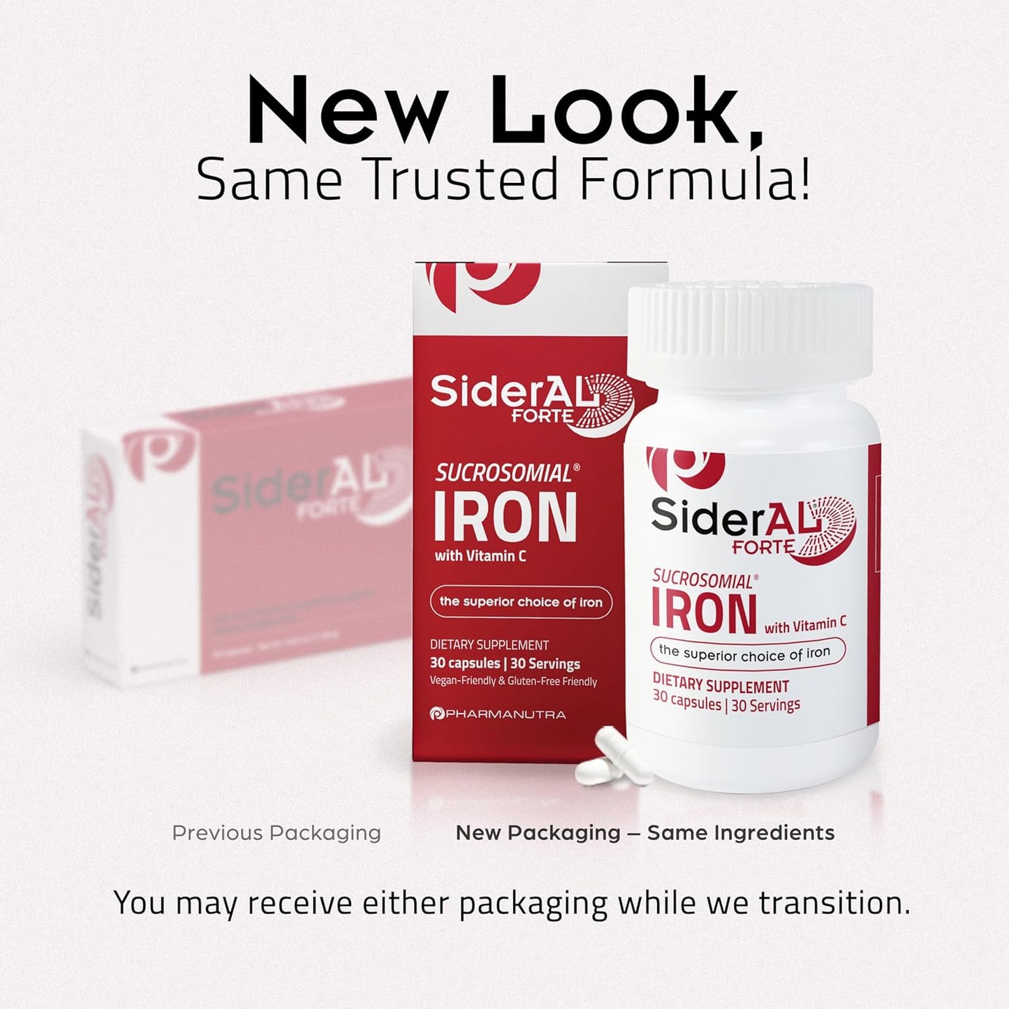 SiderAL Forte Sucrosomial Iron Supplement with Vitamin C 30 Count