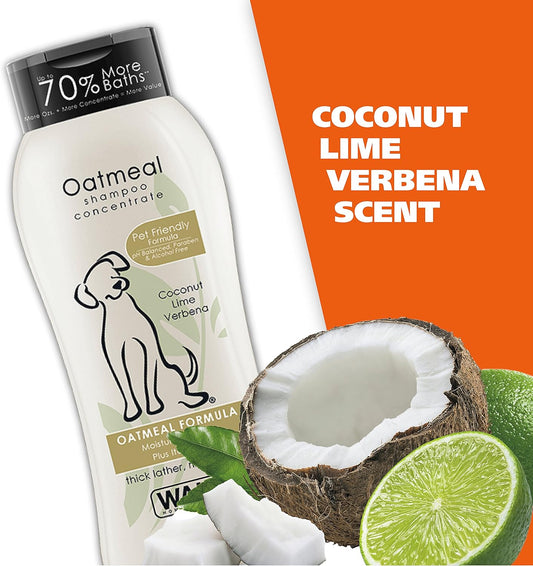 Wahl USA Dry Skin & Itch Relief Dog Shampoo – Oatmeal Formula, Coconut Lime Verbena Scent, 24 Oz