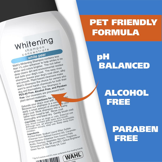 Wahl USA Whitening Dog Shampoo – White Pear Scent, 24 Oz, Pet-Friendly Formula