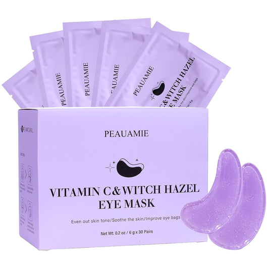 PEAUAMIE Under Eye Patches with Vitamin C & Witch Hazel 30 Pairs