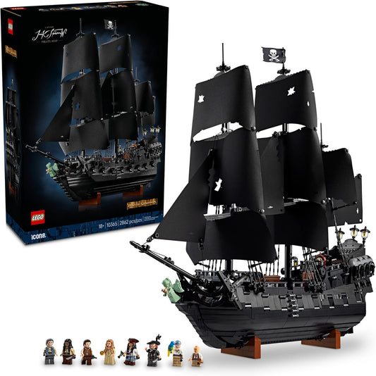 LEGO Icons Captain Jack Sparrow’s Pirate Ship Building Set for Adults, Ages 18+ - Room Decor for Office, Bedroom or Shelf - Collectible Black Pearl Ship for Pirates of The Caribbean Fans - 10365