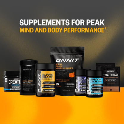 ONNIT Alpha Brain Nootropic Capsules L-Theanine Vitamin B6 30 Count