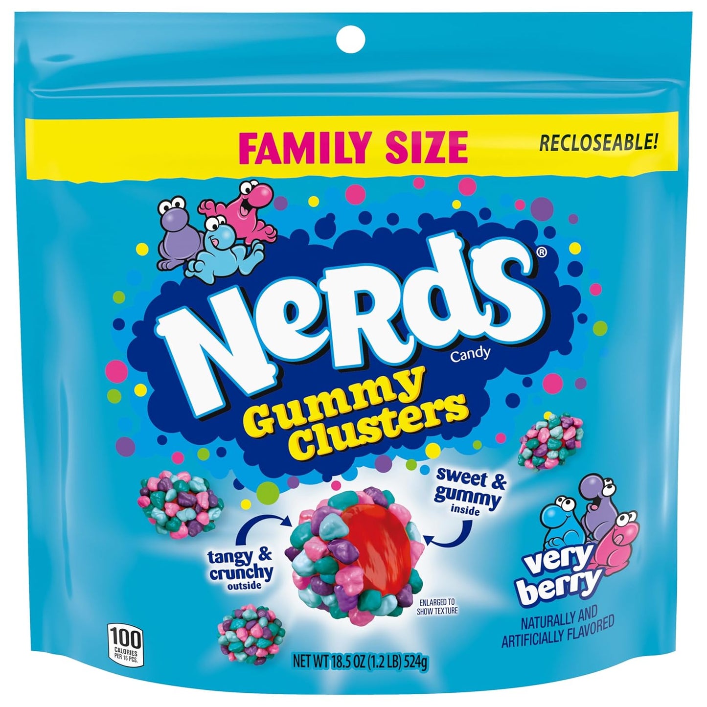 NERDS Gummy Clusters Very Berry Candy 18.5 oz Bag