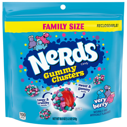 NERDS Gummy Clusters Very Berry Candy 18.5 oz Bag