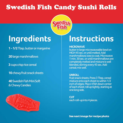SWEDISH FISH Mini Soft Chewy Candy Family Size 1.8 lb Bag
