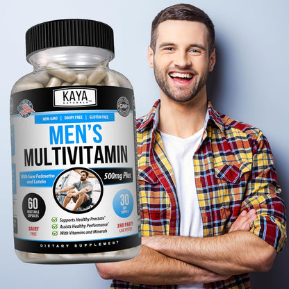 Kaya Naturals Men’s Multivitamin Prostate Support Daily Supplement 60 Veggie Capsules