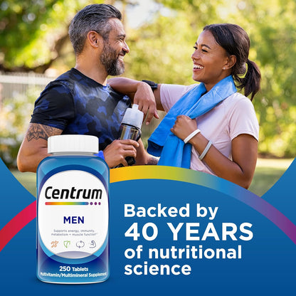 Centrum Men’s Multivitamin Multimineral Tablets with Vitamin D3 and B Vitamins 250 Count