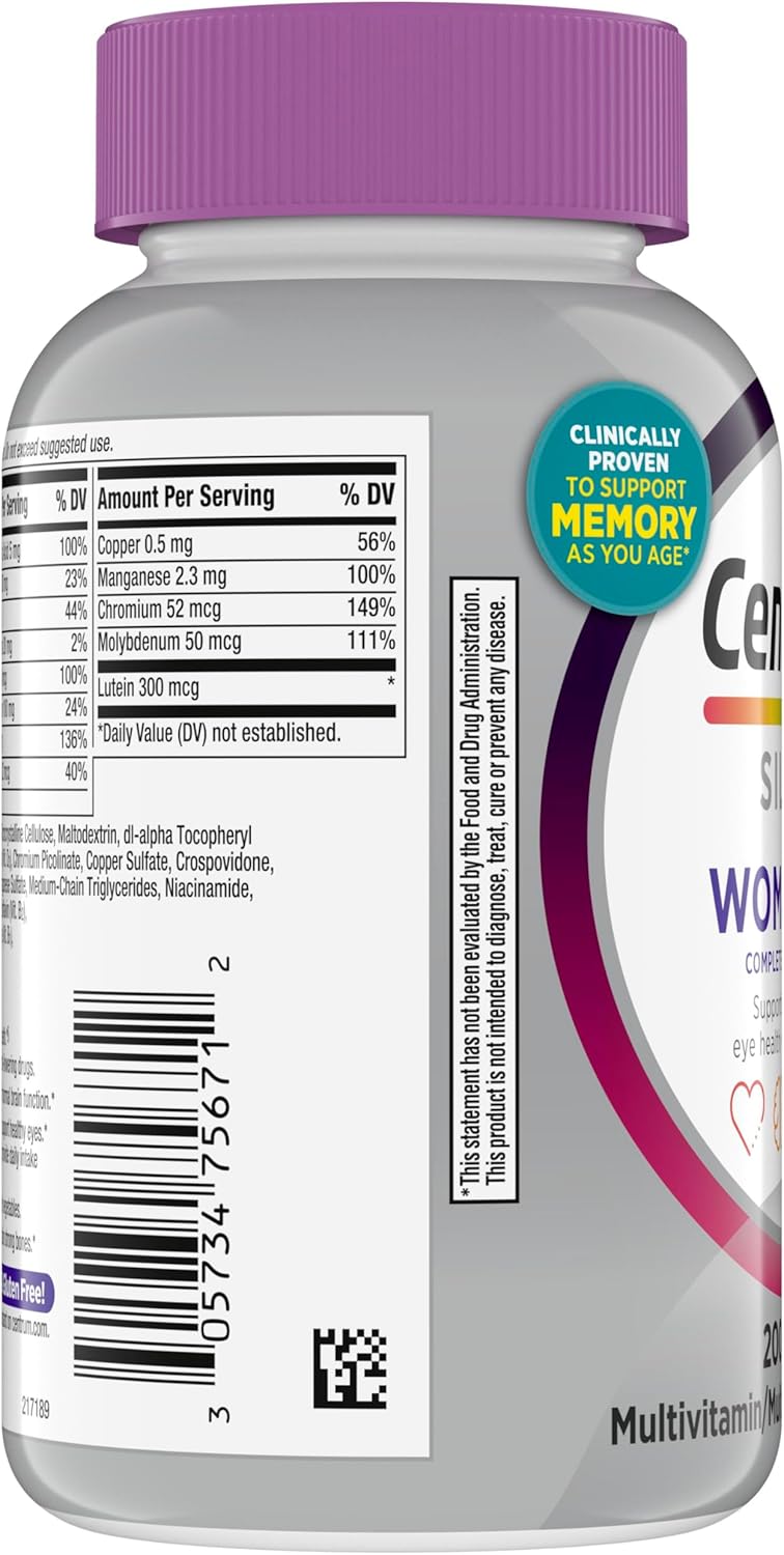 Centrum Silver Women 50+ Multivitamin Vitamin D3 B Complex 200 Count
