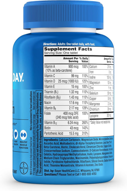 One A Day Men’s Multivitamin Tablets Vitamin D Zinc B Complex 200 Count