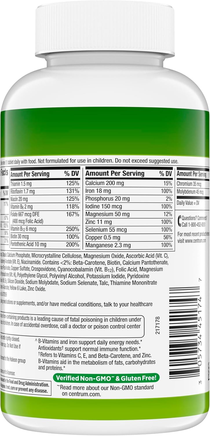 Centrum Adult Multivitamin Multimineral Tablets Antioxidants 200 Count