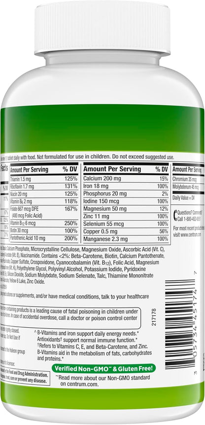Centrum Adult Multivitamin Multimineral Tablets Antioxidants 200 Count