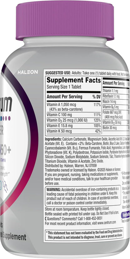 Centrum Silver Women 50+ Multivitamin Vitamin D3 B Complex 200 Count