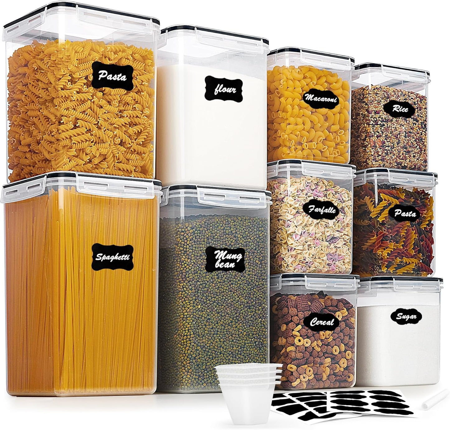 Vtopmart Airtight Food Storage Containers with Lids BPA-Free Canisters 10 Piece Set Black