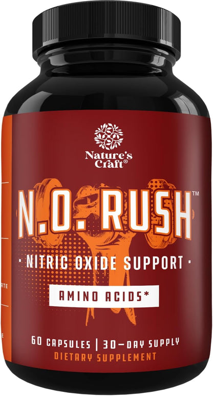 Natures Craft Nitric Oxide Capsules L-Arginine L-Citrulline 60 Count
