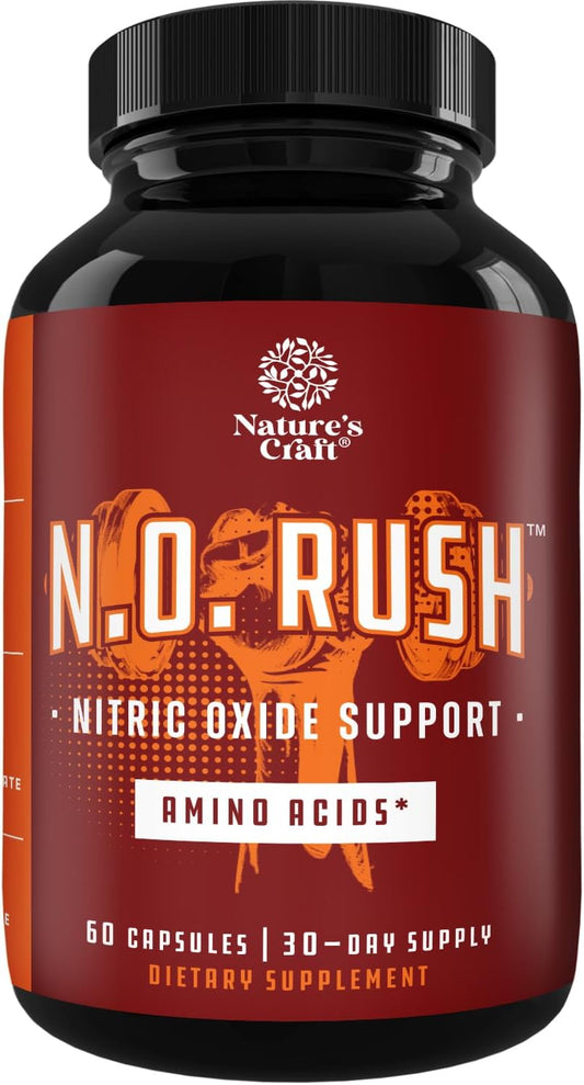 Natures Craft Nitric Oxide Capsules L-Arginine L-Citrulline 60 Count