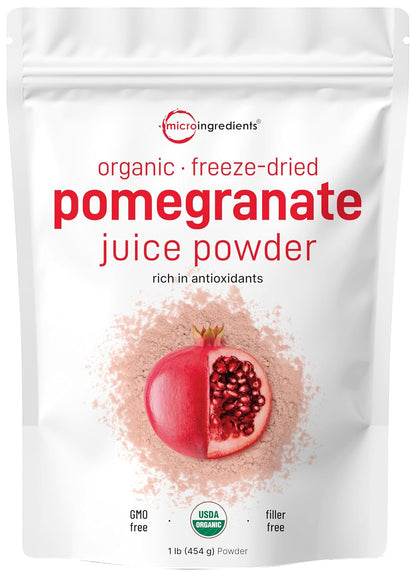 Organic Pomegranate Juice Powder 1lb – 100% Natural Fruit Powder for Smoothies, Drinks & Beverages