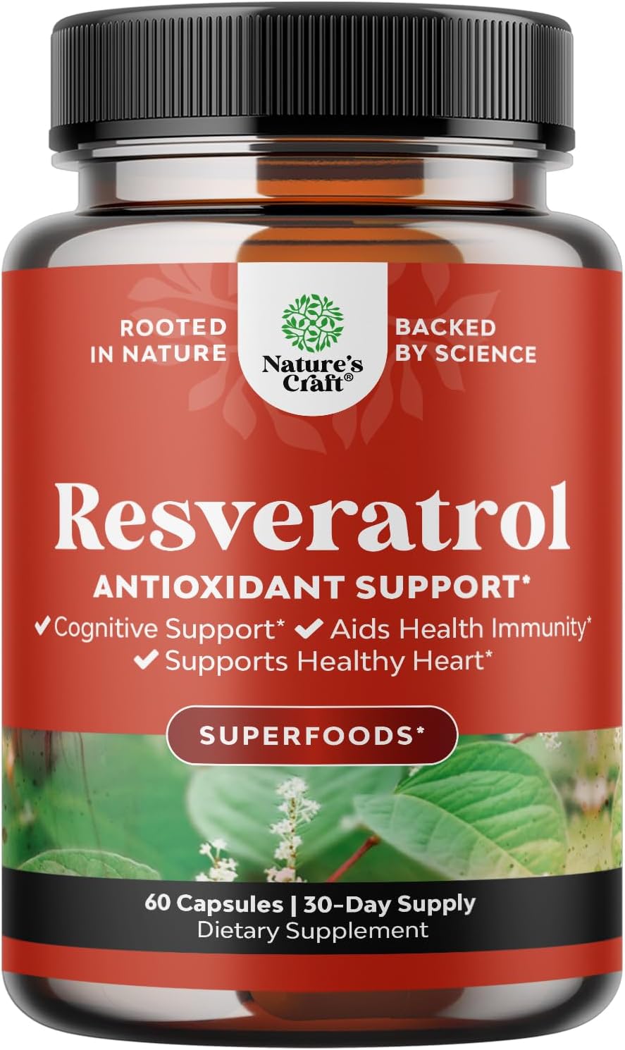 Youthful Trans Resveratrol Capsules AMPK Activator Cellular Health 60 Count