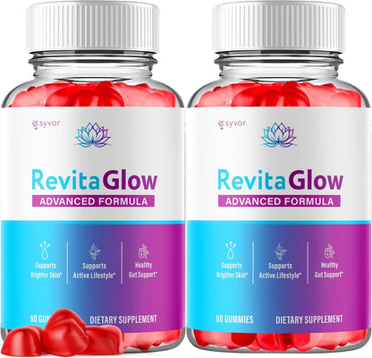 RevitaGlow Gummies with Apple Cider Vinegar & Beauty Vitamins 120 Gummies (2 Pack)