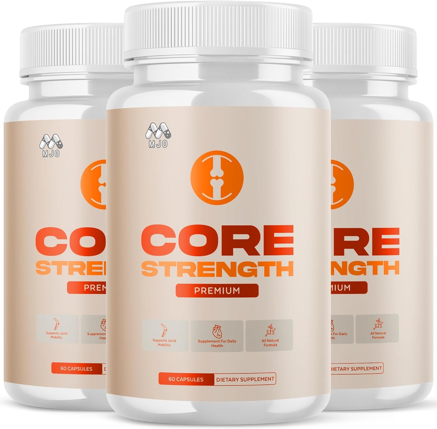 Core Strength Supplement Capsules with Natural Ingredients & Multivitamins 180 Capsules (3 Pack)